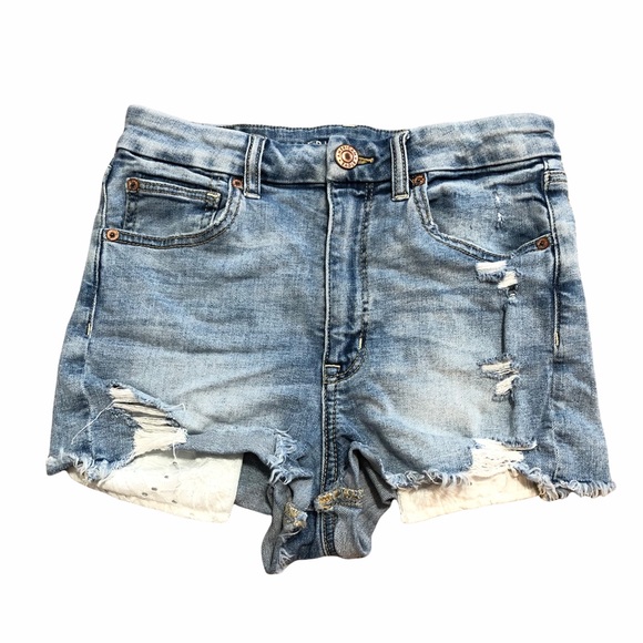 American Eagle Outfitters Pants - American Eagle Distressed Curvy Hi-Rise Shortie—6